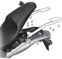 SHAD Nosi kufra Honda Hornet CB 600F,  2007-2010, H0HR67ST